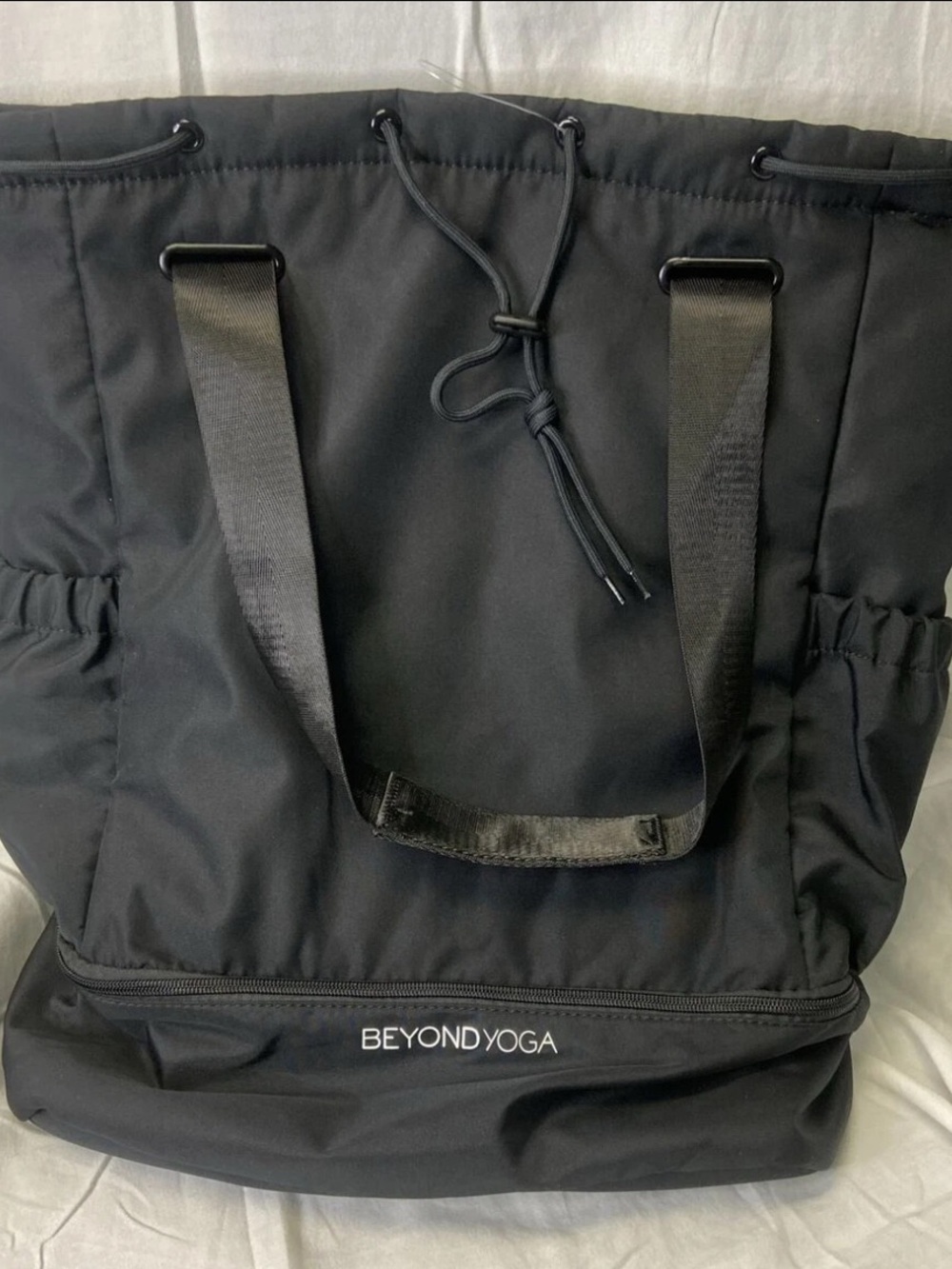 Beyond Yoga Black Interior Zip Tote with Organized Pockets